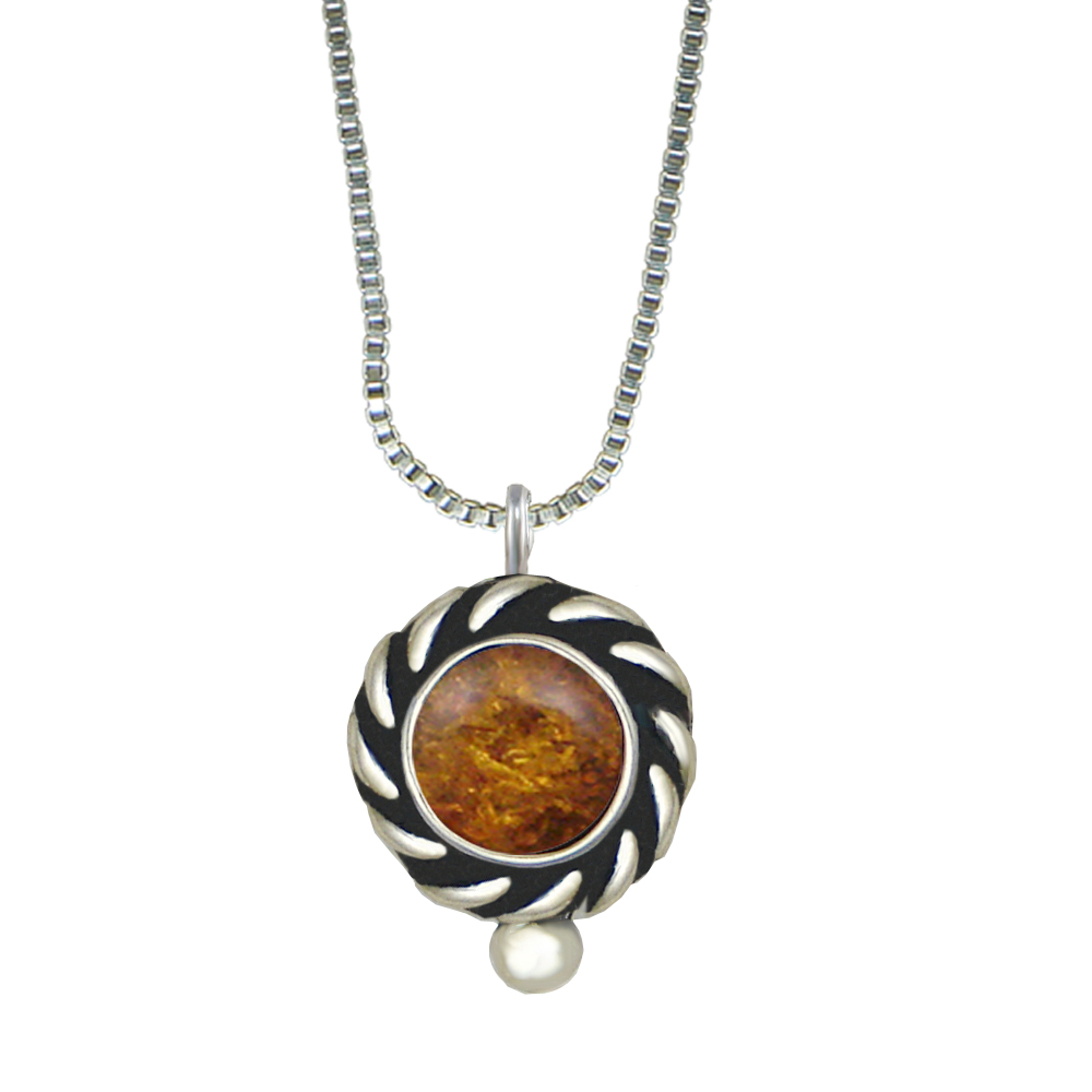 Sterling Silver Little Amber Pendant Necklace